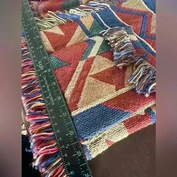 Vtg Women’s Sz M/L 80s Blanket Vest‎ Southwestern Rodeo Boho Tapestry Fringe - Picture 6 of 11
